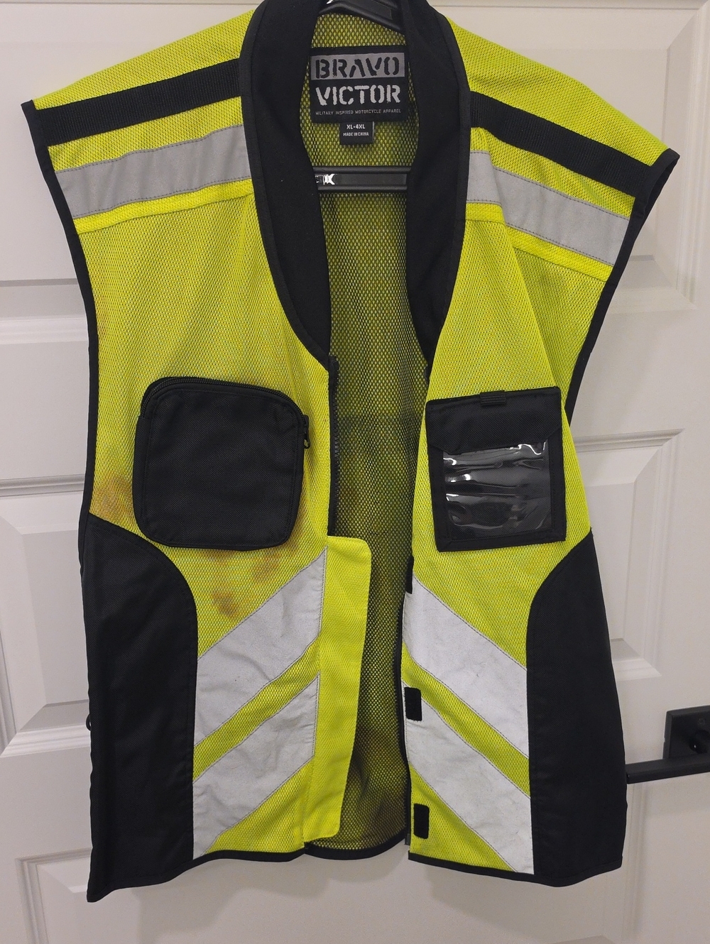 High-Visibility Yellow Safety Vest with Black Trim